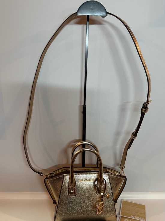 Michael Kors Handbags - Avril Extra-Small Metallic Leather Satchel
